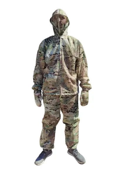 Camouflage tactical sniper suit made of Kikimora mesh
