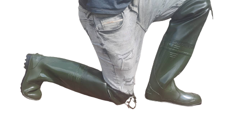 PVC boots with an extension above the knee